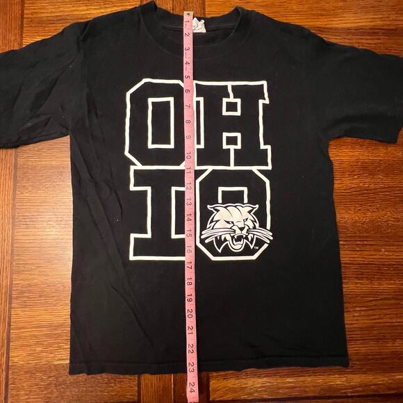OU Ohio University Bobcat Black White OHIO Short Sleeve Shirt Crew Neck Small - Picture 7 of 8